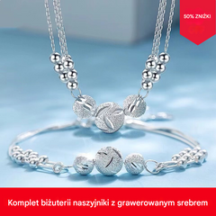 🔥Gorąca wyprzedaż🔥【Naszyjnik + Bransoletka】✨Zestaw biżuterii ze srebra z grawerowanym naszyjnikiem