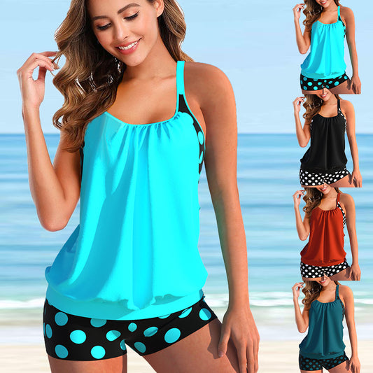 👙【Ostatnio gorąco sprzedający się】【S-5XL】🏄‍♀️Strój kąpielowy bikini w duże kropki