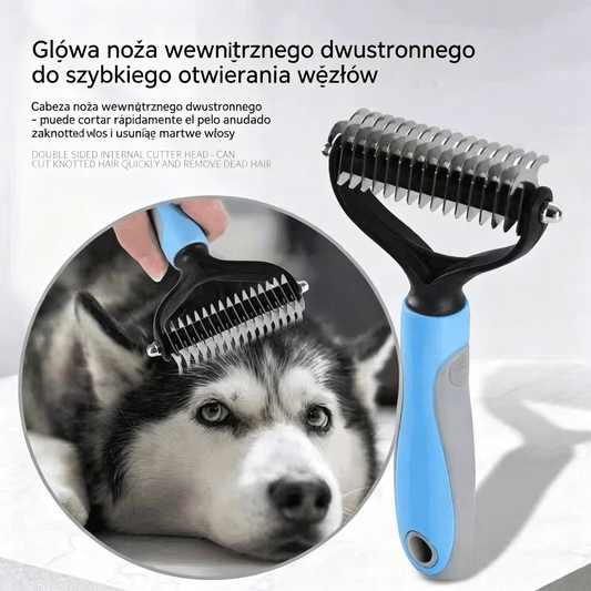 🐶【Kup 1, a 1 dostaniesz gratis，44.5 zł/sztuka】Dwustronna szczotka do pielęgnacji zwierząt domowych, służąca do pielęgnacji i usuwania sierści.