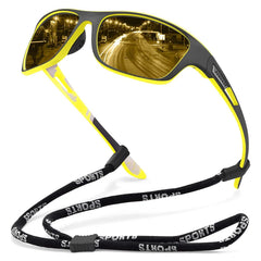 🚵‍♂️😎 【50% zniżki 🔥】🎣🕶️ Męskie sportowe okulary przeciwsłoneczne, polaryzacyjne, z lustrzanymi szkłami, nowoczesne i pyłoszczelne, idealne do jazdy na rowerze na świeżym powietrzu