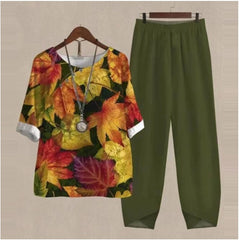 😍🔥【🔥Oferta ograniczona czasowo🔥】 💥 【S–5XL】Damski komplet 2-częściowy 2026 – Top + Spodnie z nadrukiem 👚👖