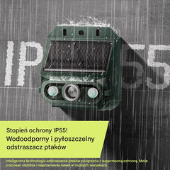 【🔥Oferta ograniczona czasowo🔥】🔥Odstraszacz ptaków ultradźwiękowy zasilany energią słoneczną do użytku na zewnątrz z migającym światłem podczerwonym, z czerwoną i niebieską diodą LED