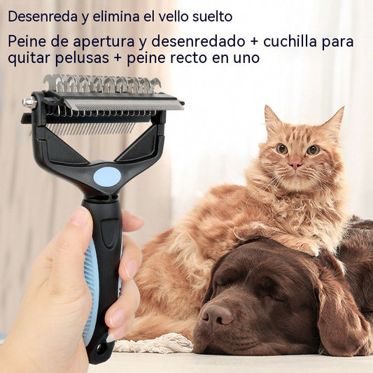 🐕🐈 Wielofunkcyjny grzebień 3 w 1 do rozczesywania sierści zwierząt domowych, grzebień do usuwania sierści psów i kotów.