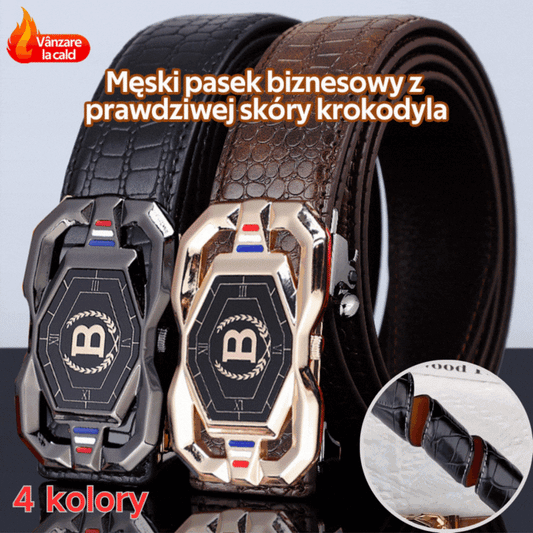 😎【Kup 1, a 1 otrzymasz gratis】Oryginalny męski pasek biznesowy z imitacji skóry krokodyla
