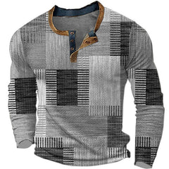 【🔥Oferta ograniczona czasowo🔥】Męska koszulka polo z długim rękawem i nadrukiem Koszulka polo z długim rękawem【S-4XL】