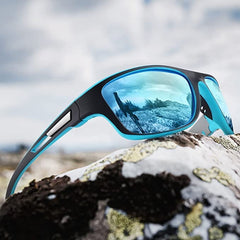 🚵‍♂️😎 【50% zniżki 🔥】🎣🕶️ Męskie sportowe okulary przeciwsłoneczne, polaryzacyjne, z lustrzanymi szkłami, nowoczesne i pyłoszczelne, idealne do jazdy na rowerze na świeżym powietrzu