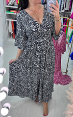 👗🔥Gorąca sprzedaż🔥【S-5XL】2026 Nowa gorąca sukienka plus size z dekoltem w serek w kwiaty