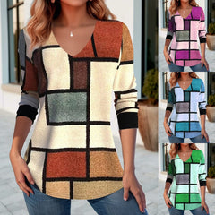 🔥Oferta ograniczona czasowo🔥💥【S-5XL】【cumpara unul si primesti unul gratis】 T-shirt z nadrukiem na wiosnę i jesień z dekoltem w kształcie litery V
