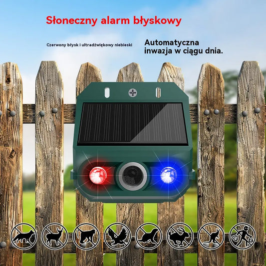 【🔥Oferta ograniczona czasowo🔥】🔥Odstraszacz ptaków ultradźwiękowy zasilany energią słoneczną do użytku na zewnątrz z migającym światłem podczerwonym, z czerwoną i niebieską diodą LED