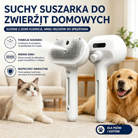 🐶🐱【Kup1, a 1 dostaniesz gratis!-64.5 zł / sztuka】 Szczotka parowa dla zwierząt | Grzebień i urządzenie do usuwania sierści dla kotów i psów 💧✨ - W zestawie bezpłatne serum